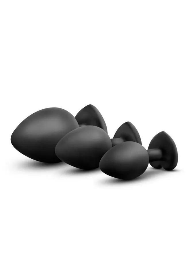 Anal Luxe Luxe Bling Butt Plugs Silicone Training Kit with White Gems 3 Size Kit Anal Luxe Luxe Bling Butt Plugs Silicone Training Kit with White Gems 3 Size Kit