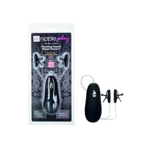 CalExotics Anal Vibrating Heated Nipple Teasers Black