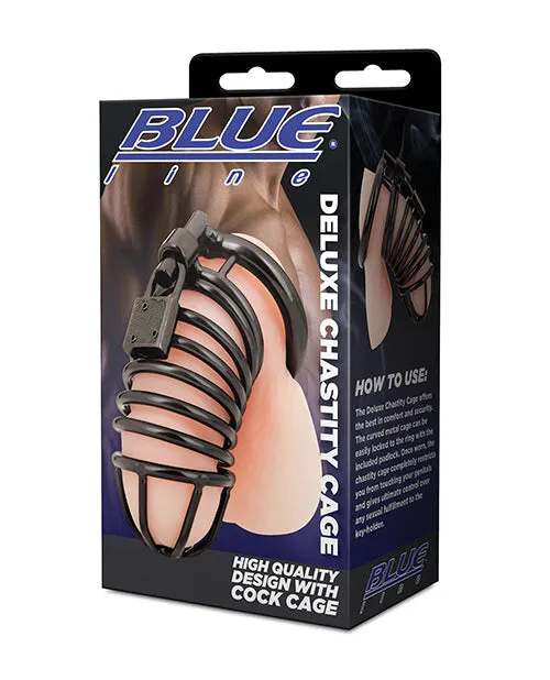 Blue Line Deluxe Chastity Cage Electric Eel Male Sex Toys