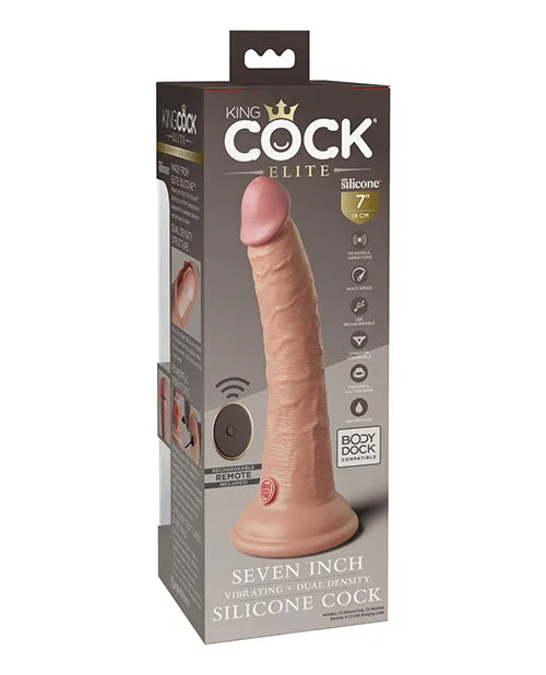 Pipedream Female Sex Toys King Cock Elite 7 Dual Density Vibrating Silicone Cock Wremote Pipedream Female Sex Toys King Cock Elite 7 Dual Density Vibrating Silicone Cock Wremote
