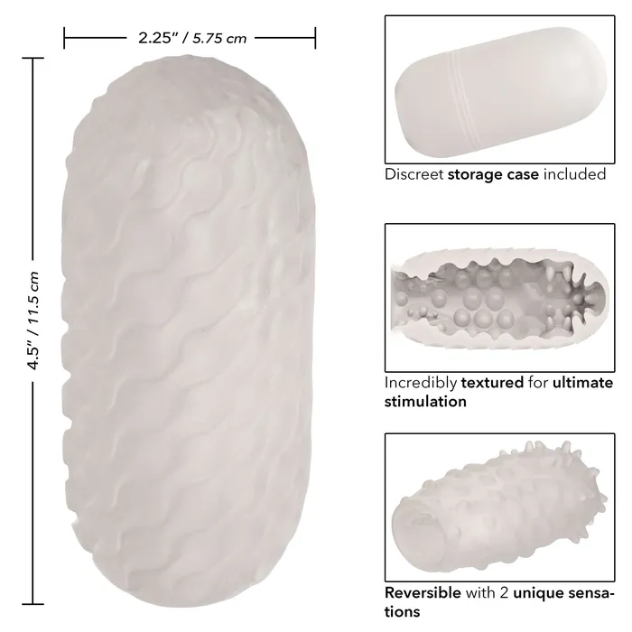 California Exotic Novelties Male Sex Toys California Exotic Novelties Boundless Reversible Nubby Stroker Realistic Masturbation Sleeve