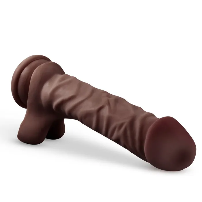 Dildos Coverboy By Blush The DJ Realistic Chocolate 9Inch Long Dildo With Balls Suction Cup Base Blush