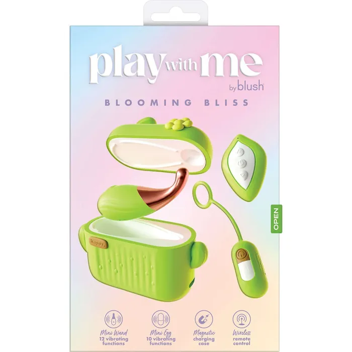 Play With Me Blooming Bliss Green Mini Vibrating Wand RemoteControl Egg Blush Novelties Female Sex Toys