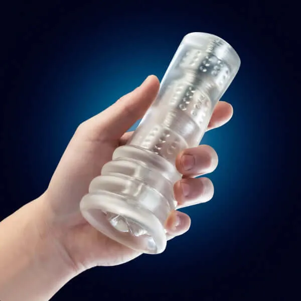Rize Luz GlowInTheDark SelfLubricating Stroker Clear Pleasure with Added Excitement Blush Novelties Male Sex Toys