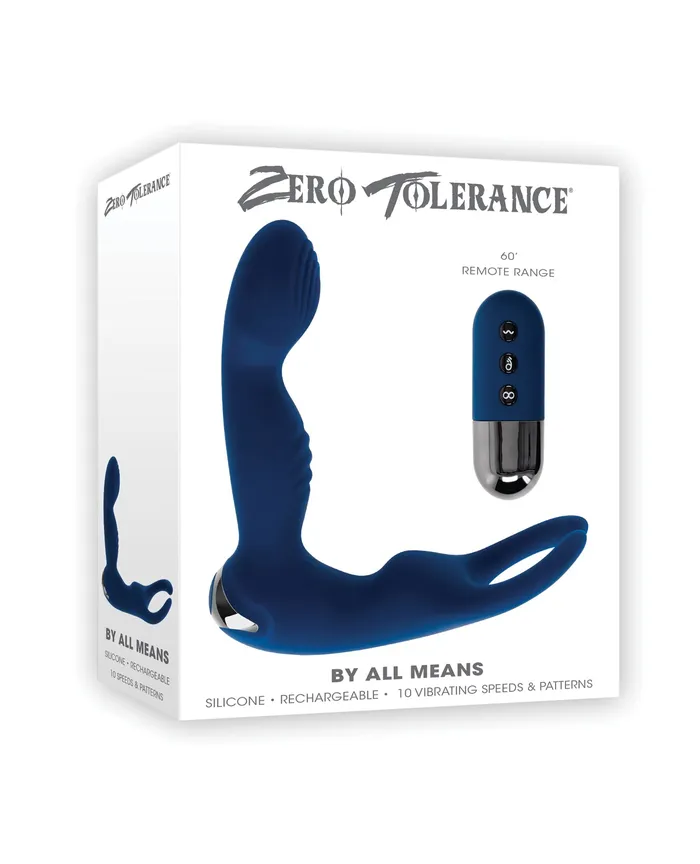 Anal Zero Tolerance Zero Tolerance By All Means Prostate Vibrator with Remote Control Blue Anal Zero Tolerance Zero Tolerance By All Means Prostate Vibrator with Remote Control Blue