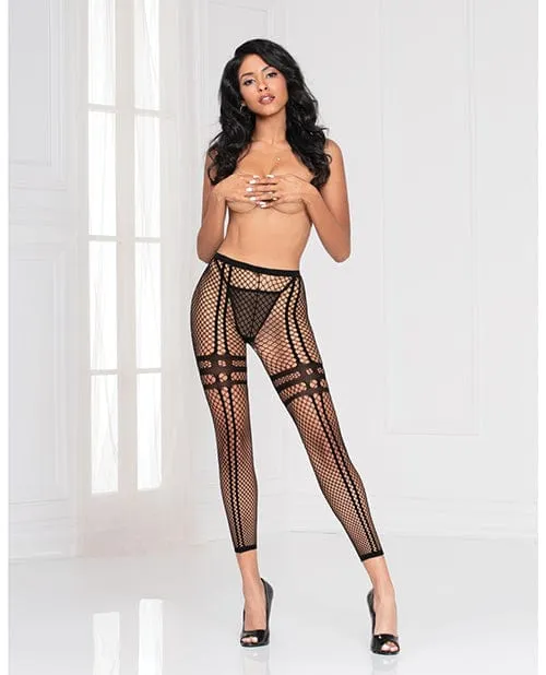 Industrial Net Leggings with Stripe Details Black One Size Fits Most Seven til Midnight Bodystockings Playsuits Industrial Net Leggings with Stripe Details Black One Size Fits Most Seven til Midnight Bodystockings Playsuits