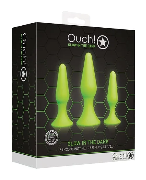 Shots America Anal Shots Ouch Butt Plug Set Glow In The Dark