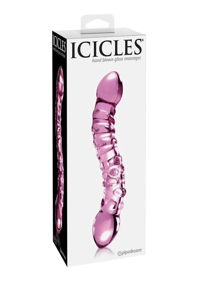 Dildos Icicles Icicles No 55 DoubleSided Textured Glass Dildo Dildos Icicles Icicles No 55 DoubleSided Textured Glass Dildo