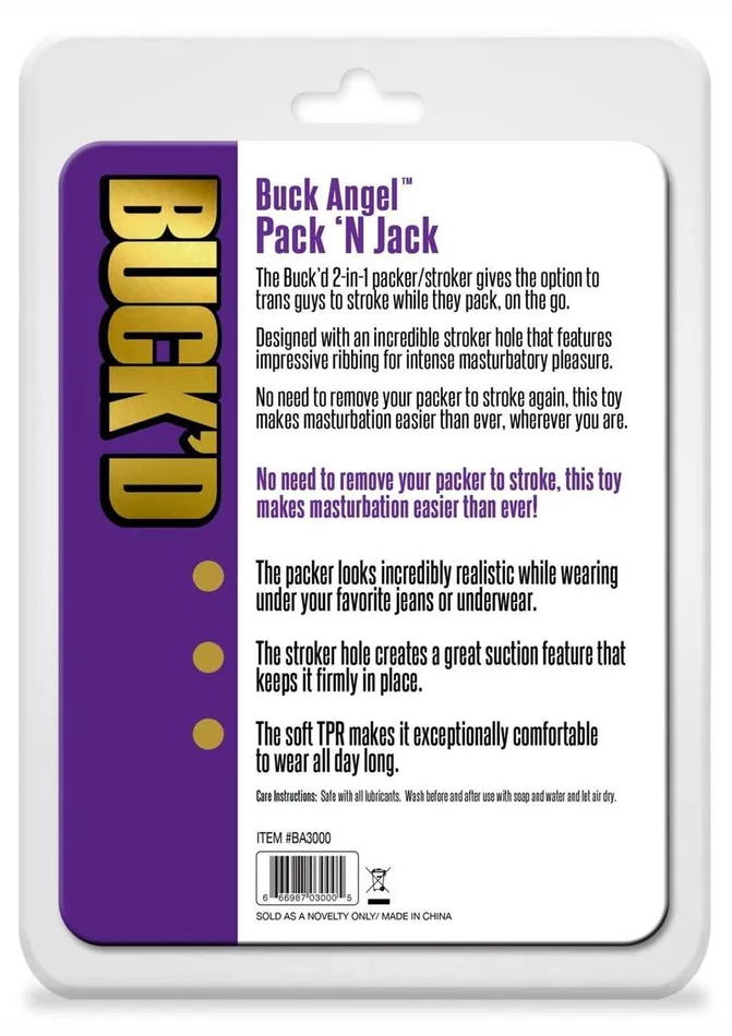Male Sex Toys Buck Angel Buckd Pack N Jack 2In1 PackerStroker