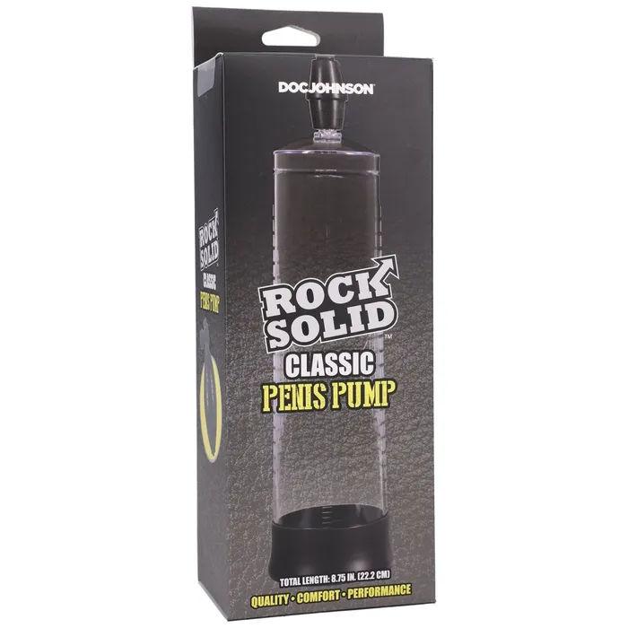 Doc Johnson Male Sex Toys Rock Solid Classic Penis Pump Blackclear