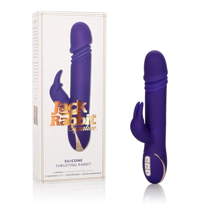 Vibrators Premium Jack Rabbit Silicone Thrusting Rabbit CalExotics Vibrators Premium Jack Rabbit Silicone Thrusting Rabbit CalExotics