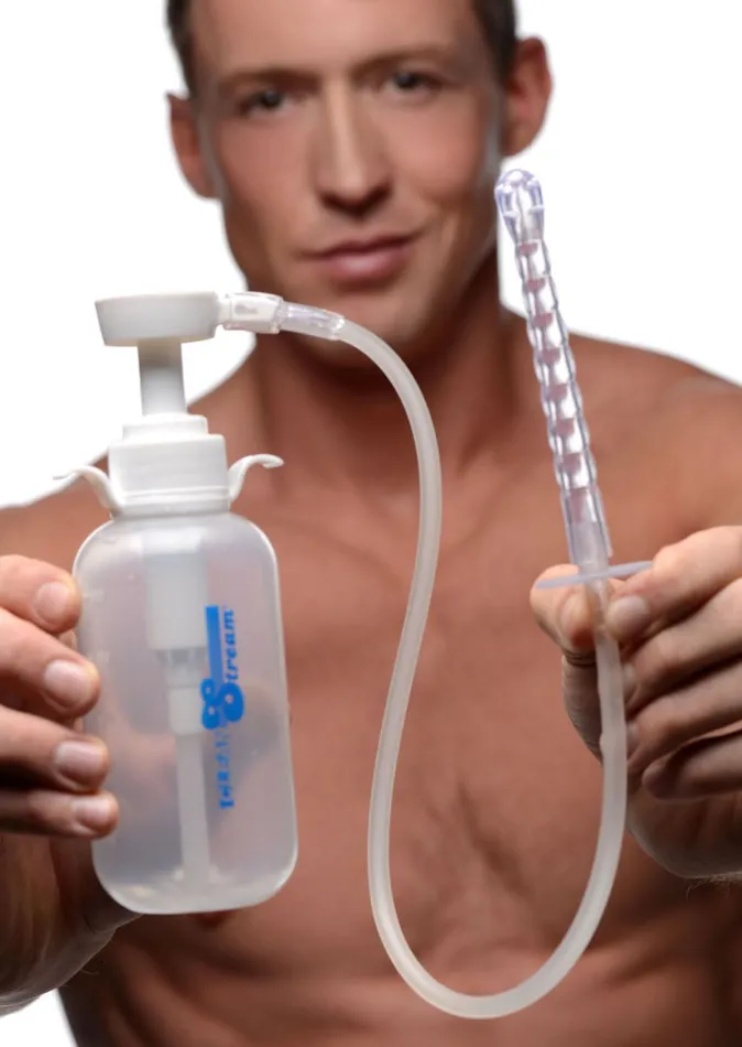 XR Brands Clean Stream Male Sex Toys Pump Action Enema Bottle With Nozzle