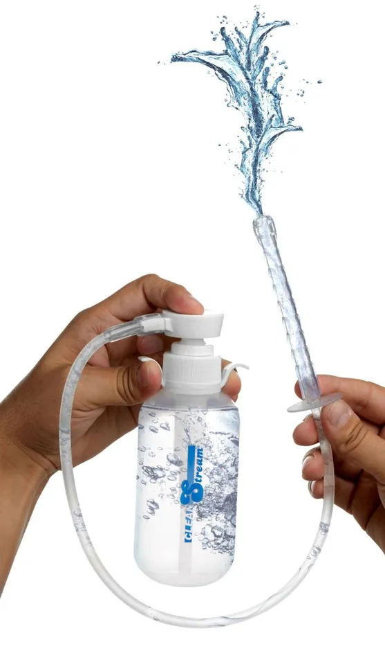 XR Brands Clean Stream Male Sex Toys Pump Action Enema Bottle With Nozzle
