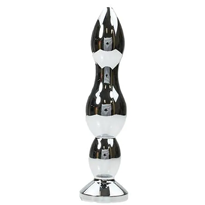Castle Megastore Anal Metal Pleasure Play Tapered Purple Jewel Butt Plug
