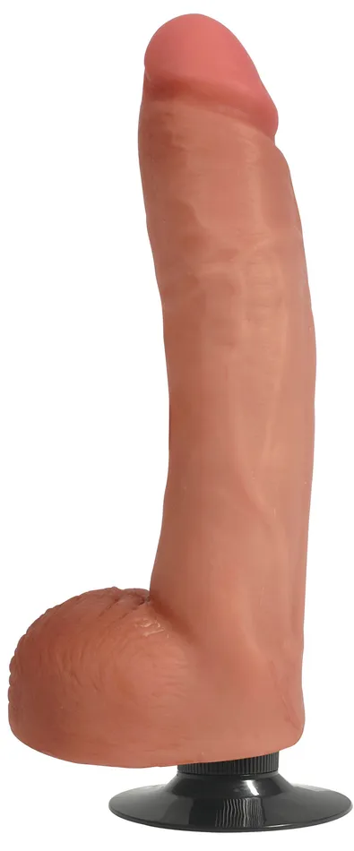 Curve Toys Dildos Jock Light Bareskin Vibrating Dildo With Balls 10 Inch