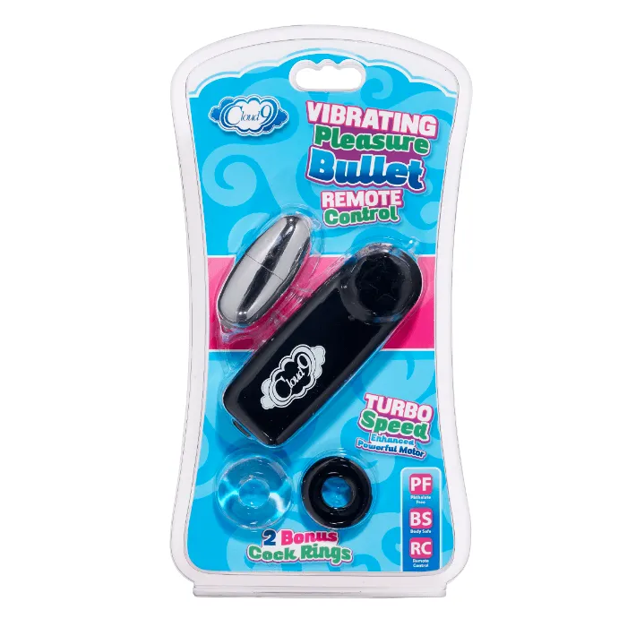 Dildos Cloud 9 Cloud 9 Bullet Black WCock Rings