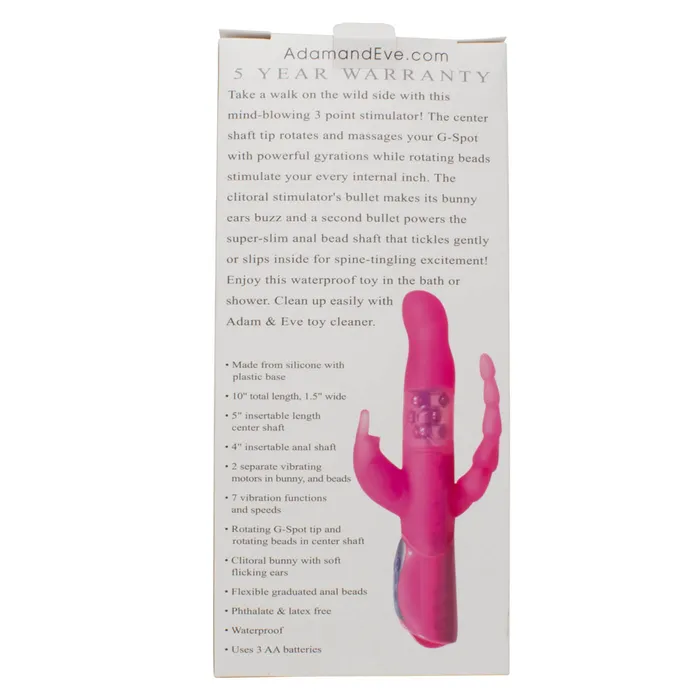 Evolved Novelties Vibrators Eves Triple Pleasure Silicone Rabbit Vibe