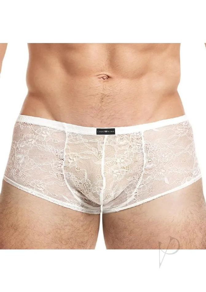 Lace King Vibrators Lace King Lace Trunks Ml Wht