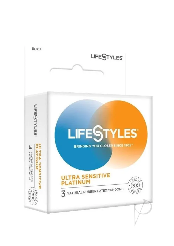 Lifestyles Lifestyles Ultra Sensitive Platinum 3pk Male Sex Toys
