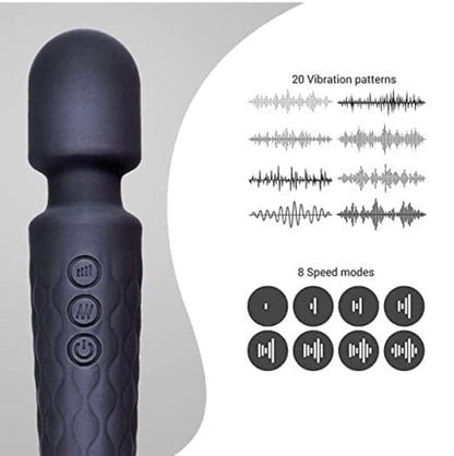 Full Body Massager for Women & Men, Rechargeable Wireless Massager Machine for Handheld Massager with Medical Grade Silicone, 8 Speeds, 20 Modes