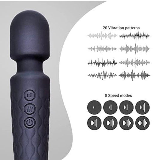 Full Body Massager for Women & Men, Rechargeable Wireless Massager Machine for Handheld Massager with Medical Grade Silicone, 8 Speeds, 20 Modes