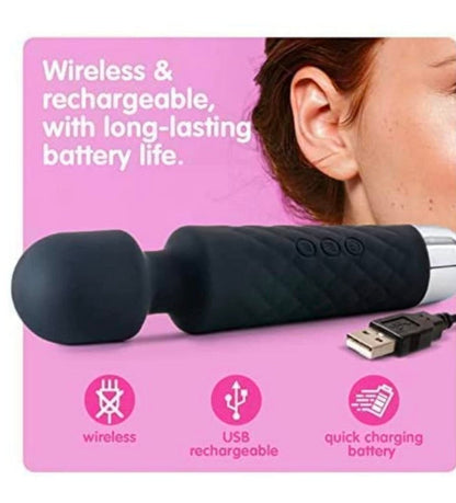Full Body Massager for Women & Men, Rechargeable Wireless Massager Machine for Handheld Massager with Medical Grade Silicone, 8 Speeds, 20 Modes
